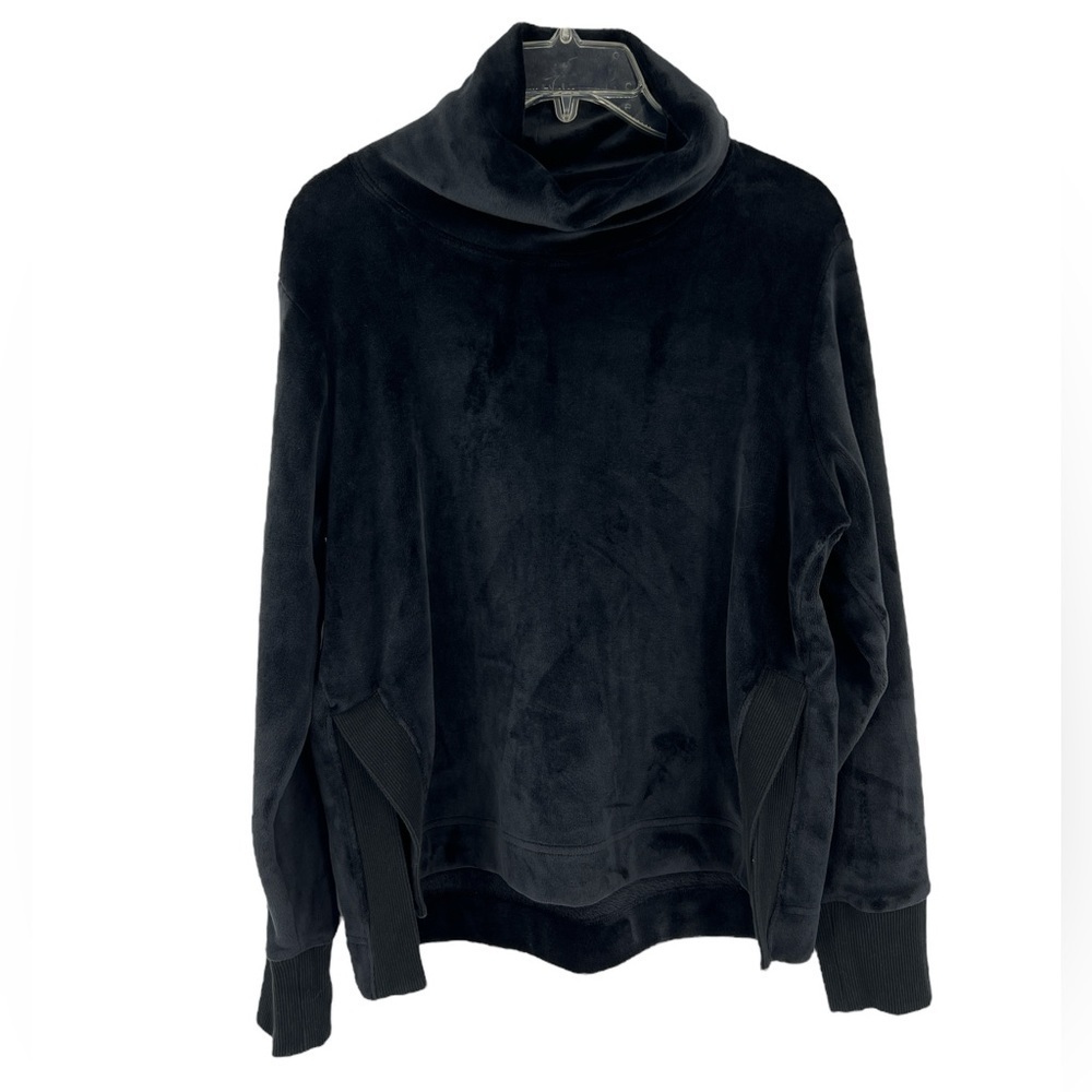 ATHLETA Double Cozy Karma Funnel Neck Sweatshirt, Medium, Black New! S